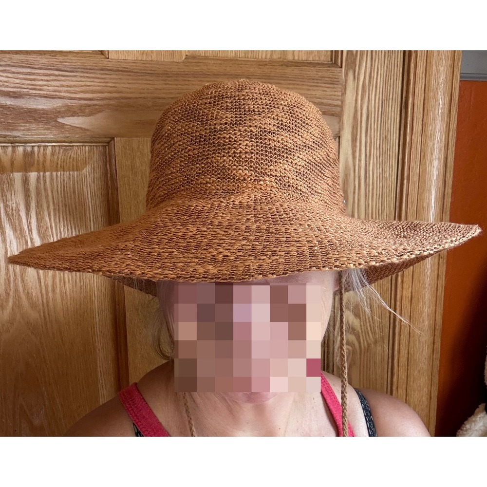Banana Boat Womens Terracotta Orange Brown Wide Brim Sun Hat One Size Packable!